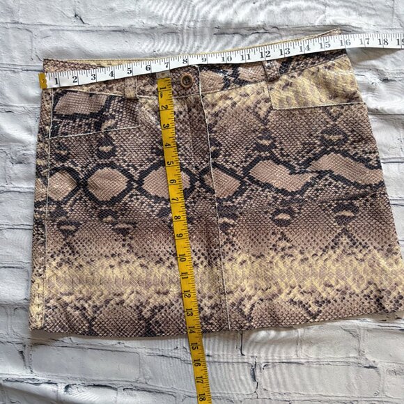 Just Cavalli Python Imprint Patent Mini Skirt Genuine Leather Sz42 US6 Authentic - Picture 14 of 15